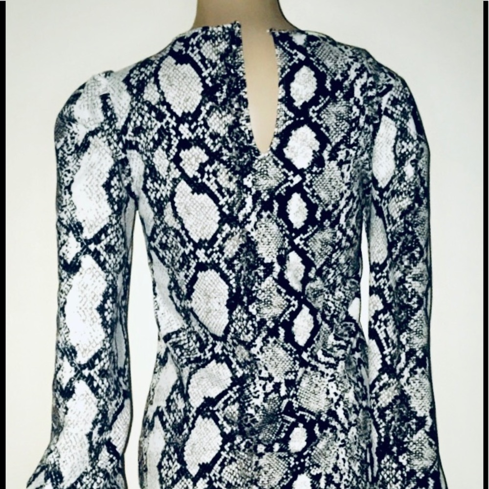 Express Blouse Snakeskin Pattern Long Sleeve - image 5
